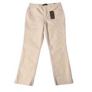 Wit & Wisdom Womens 8P Beige Luxe Touch Straight Leg Split Hem Jeans NWT